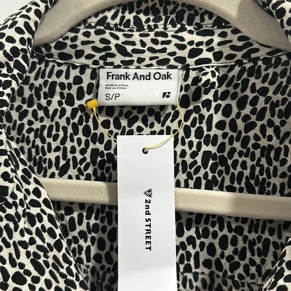 NWT Frank and Oak Womens Animal Print Blouse - Picture 3 of 5